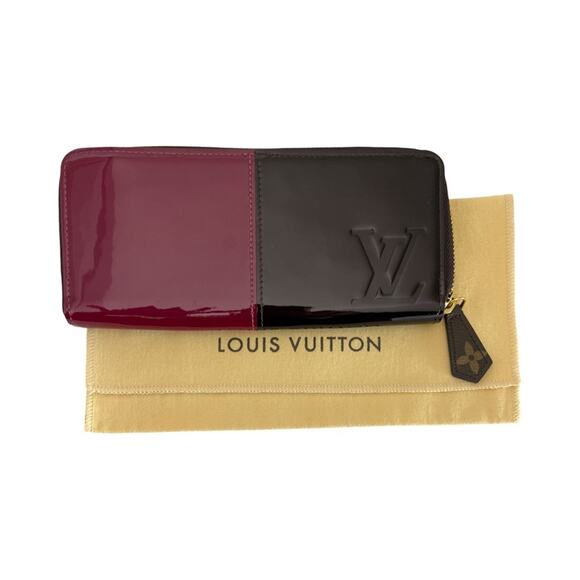 Louis Vuitton Vernis Clemence Wallet Magenta Brown Patent Leather With Dustbag - Picture 1 of 15